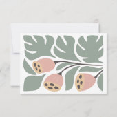 Sage & Blush Abstract Floral Wedding Invitation,  RSVP Kaartje (Achterkant)