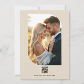 Sage, Blush and Light Tan Floral Wedding QR Code Kaart (Achterkant)