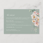 Sage Blush Bloemen Bruiloft Details Behuizing Kaar Informatiekaartje (Voorkant)