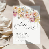 Sage Blush Bloemen Bruiloft Save The Date Uitnodig Kaart
