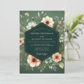 Sage Blush Chiaroscuro Wedding Kaart (Staand voorkant)