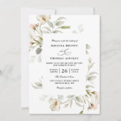 Sage Blush Elegante Bloemrijke Budget QR Code Brui Kaart (Voorkant)