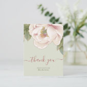 Sage & Blush Peony Floral Vrijgezellenfeest Dank j Briefkaart (Staand voorkant)