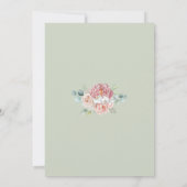 Sage Blush Pink Floral Rustic Weddenschap Kaart (Achterkant)