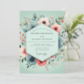 Sage Blush Schilderachtige Bruiloft Kaart (Staand voorkant)