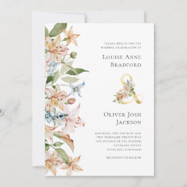 Sage Blush Waterverf Floral Ampersand Wedding Kaart