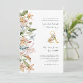 Sage Blush Waterverf Floral Ampersand Wedding Kaart (Staand voorkant)
