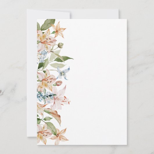 Sage Blush Waterverf Floral Ampersand Wedding Kaart (Achterkant)