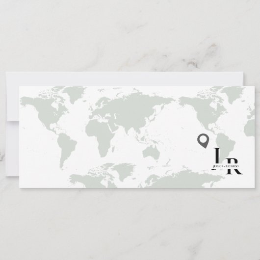 Sage Boarding pass bruiloft opslaan van de datum t Kaart (Achterkant)