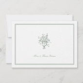 Sage Boeket Classic Lijst Trouwpaar Notitiekaartje (Voorkant)