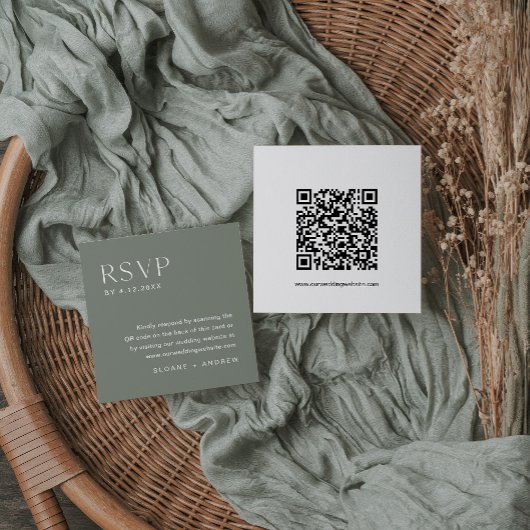 SAGE Boheem RSVP-kaart, QR-code invoeging Informatiekaartje