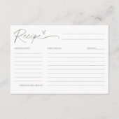 SAGE Bohemian Recipe Vrijgezellenfeest Informatiekaartje (Voorkant)