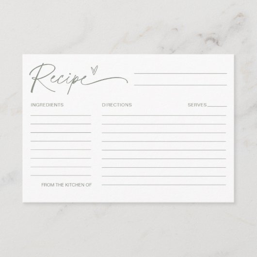 SAGE Bohemian Recipe Vrijgezellenfeest Informatiekaartje (Voorkant)