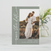 SAGE Bohemian Save the Date with QR Code Kaart (Staand voorkant)