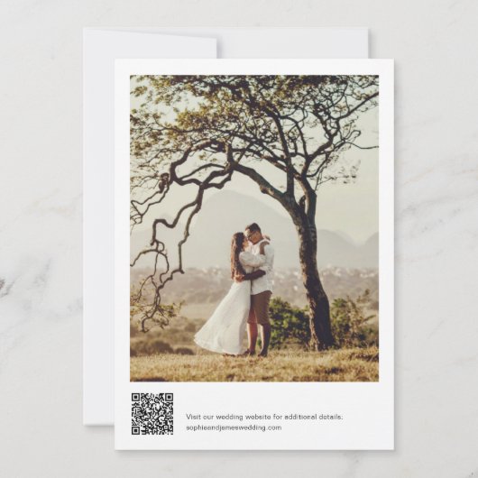 SAGE Bohemian Save the Date with QR Code Kaart (Achterkant)