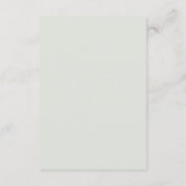 Sage Bohemian Script Eenvoudige bruiloft Details Informatiekaartje (Achterkant)