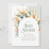 Sage Boho Arch Baby shower Genderneutraal Kaart (Voorkant)