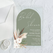 Sage Boho Arch White Floral Vrijgezellenfeest Acryl Uitnodigingen