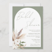 Sage Boho Arch White Floral Vrijgezellenfeest Kaart (Voorkant)