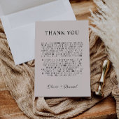 Sage Boho Bedankt Letter, Napkin Opmerking Menu