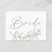 Sage Boho Bloem Bruiloft Gereserveerde Plaats Kaar Plaatskaartje (Voorkant)