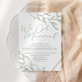 Sage Boho Bloem Bruiloft Gewoon Getrouwd Kaart