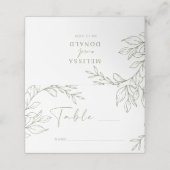 Sage Boho Bloem Eenvoudige Bruiloft Plaats Kaart Plaatskaartje (Buitenkant ongevouwen)
