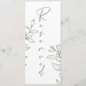 Sage Boho Bloem Eenvoudige Gereserveerde Zitplaats Menu (Voorkant)