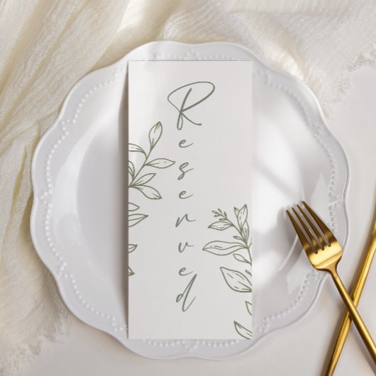 Sage Boho Bloem Eenvoudige Gereserveerde Zitplaats Menu