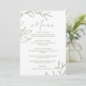 Sage Boho Bloemen Boho Trouwmenu Menu (Staand voorkant)