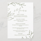Sage Boho Bloemen Boho Trouwmenu Menu (Voorkant)