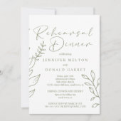 Sage Boho Bloemen Bruiloft Probediner Kaart (Voorkant)