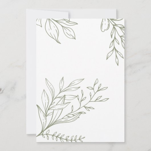 Sage Boho Bloemen Brunch Bruids Douche Uitnodiging (Achterkant)