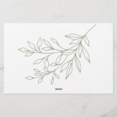 Sage Boho Bloemen Date Night Idee Shower Spel Briefpapier (Achterkant)