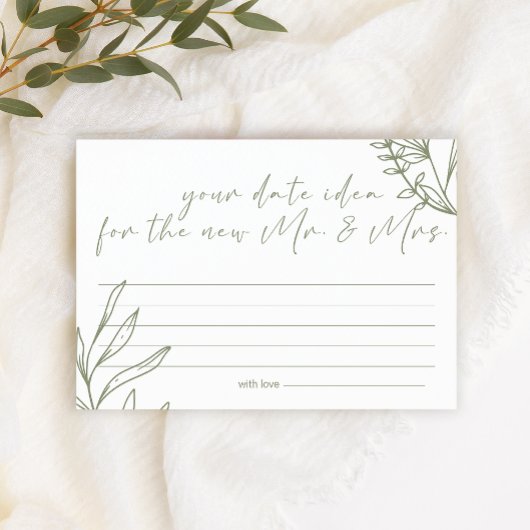 Sage Boho Bloemen Date Night Idee Shower Spel Briefpapier