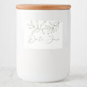 Sage Boho Bloemen Date Night Pot Voedselcontainer Etiket (Voorkant)
