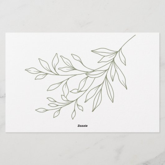 Sage Boho Bloemen Datum Nacht Idee Douche Spel Briefpapier (Achterkant)