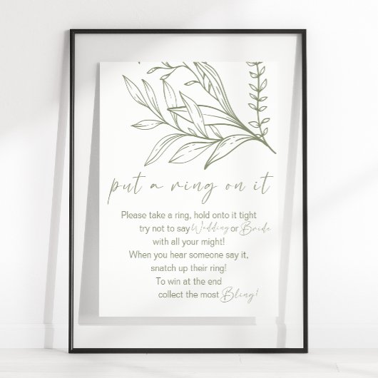Sage Boho Bloemen Doe Een Ring Om Het Spel Poster