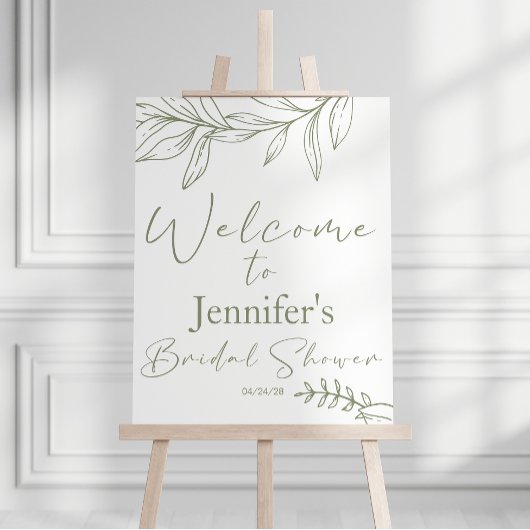 Sage Boho Bloemen Elegante Bruiloft Feest Bruid Poster