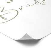 Sage Boho Bloemen Elegante Bruiloft Feest Bruid Poster (Hoek)