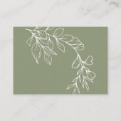 Sage Boho Bloemen Hoeveel Kisses Bruids Spel Informatiekaartje (Achterkant)