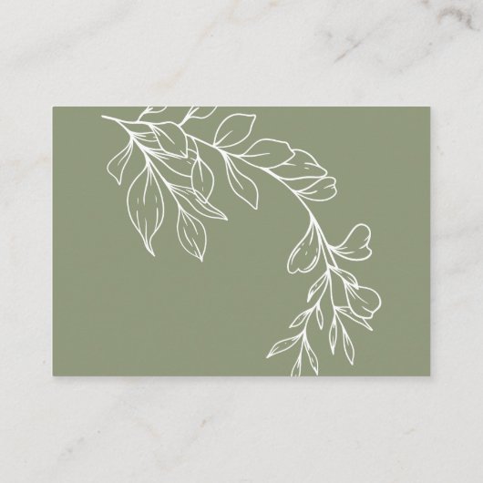 Sage Boho Bloemen Hoeveel Kisses Bruids Spel Informatiekaartje (Achterkant)