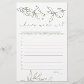 Sage Boho Bloemen Spel Waar Waren We Flyer (Voorkant)