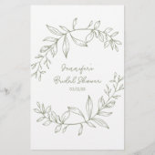 Sage Boho Bloemen Spel Waar Waren We Flyer (Achterkant)