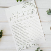 Sage Boho Bloemen Spel Wie Weet Bruid Beste Flyer