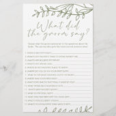 Sage Boho Bloemen Spel Zou de bruidegom zeggen Flyer (Voorkant)