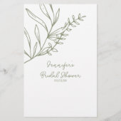 Sage Boho Bloemen Spel Zou de bruidegom zeggen Flyer (Achterkant)