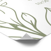 Sage Boho Bloemen Trouw Schema Poster (Hoek)