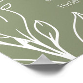 Sage Boho Bloemen Trouw Schema Poster (Hoek)