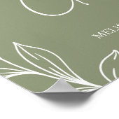 Sage Boho Bloemen Trouwkaart & Cadeaus Poster (Hoek)